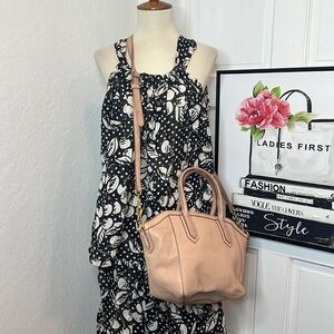 J. Crew Mini Tartine Satchel/Crossbody Bag in Blush Leather
